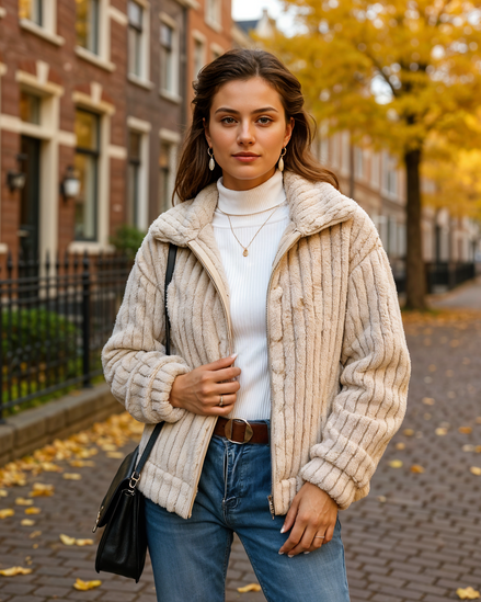 Nomi | Stijlvol Fleece Vest Dames met Elegante Kraag en Lange Lengte