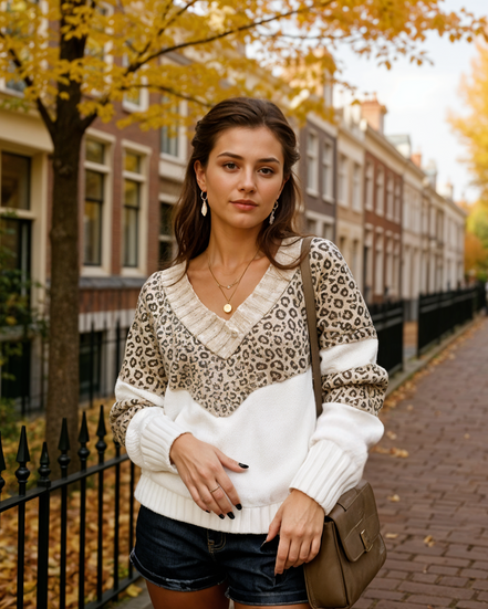 Senna | Elegante V-Hals Dames Trui van Zacht Gebreid Materiaal