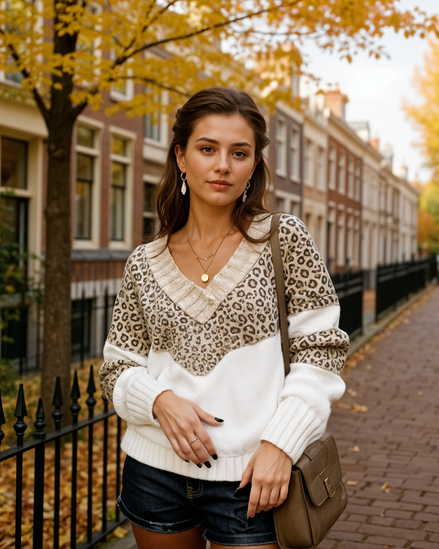 Senna | Elegante V-Hals Dames Trui van Zacht Gebreid Materiaal