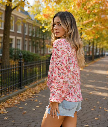 Amira | Stijlvolle Lange Blouse Dames met Bloemenprint voor Zomerse Look