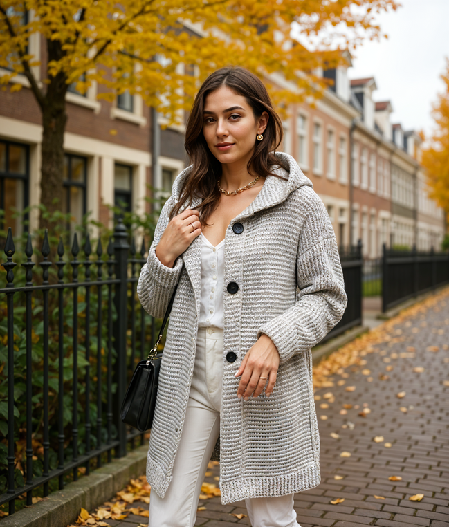 Aafke | Stijlvolle Lange Gebreide Cardigan Dames voor Comfort en Elegantie