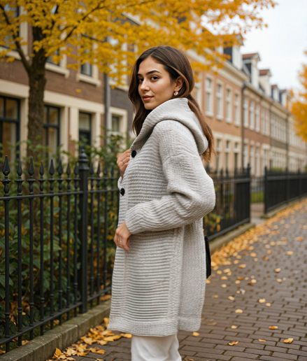 Aafke | Stijlvolle Lange Gebreide Cardigan Dames voor Comfort en Elegantie