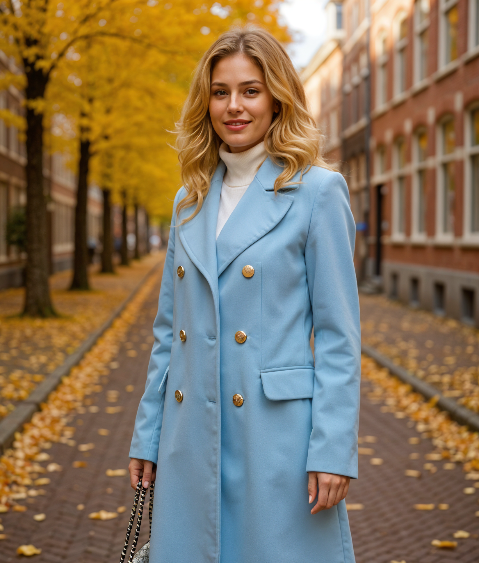 Adelinde | Stijlvolle Lange Winterjas Dames met Dubbele Rij Knopen