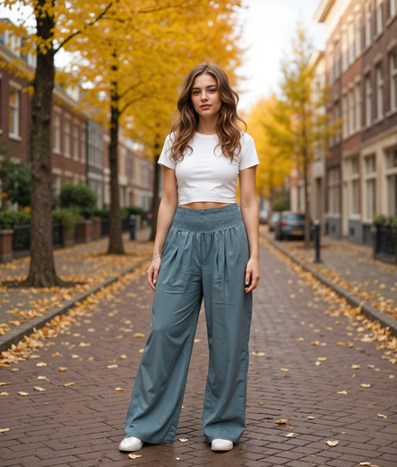 Alette | Comfortabele Hoge Taille Geplooide Broek voor Dames