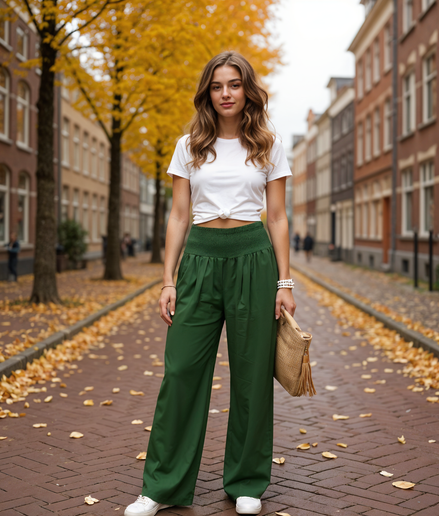 Alette | Comfortabele Hoge Taille Geplooide Broek voor Dames