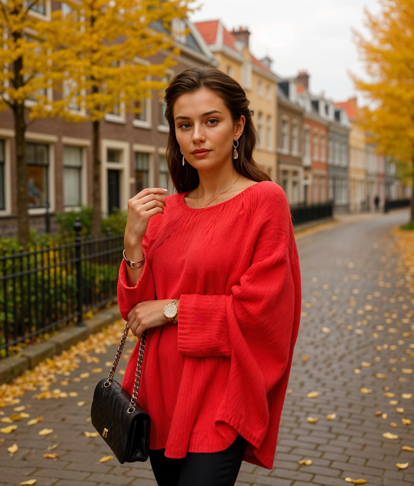 Alinde | Stijlvolle Oversized Gebreide Trui voor Dames met Batwing-Mouwen