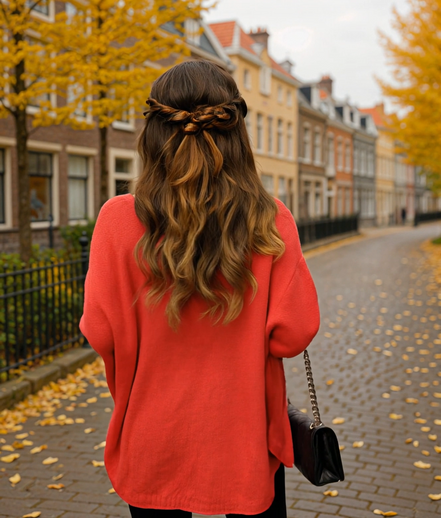 Alinde | Stijlvolle Oversized Gebreide Trui voor Dames met Batwing-Mouwen