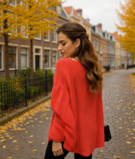 Alinde | Stijlvolle Oversized Gebreide Trui voor Dames met Batwing-Mouwen