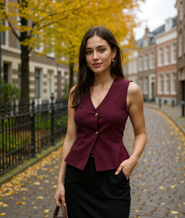 Annelot | Stijlvolle Mouwloze Top Blouse voor Dames met Knoopsluiting