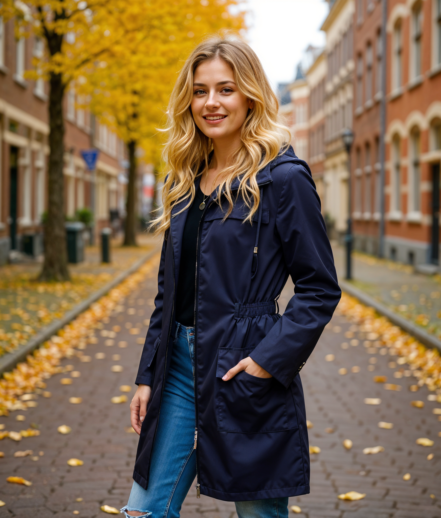 Avy | Dames Trenchcoat Zwart met Waterafstotend Materiaal en Rits