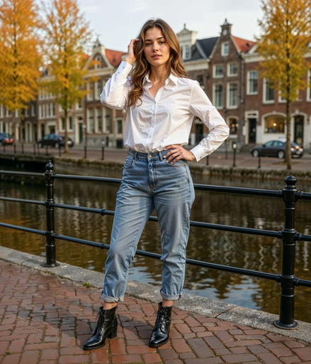 Berendina l Stijlvolle Zomerjeans Dames Lichtblauw – Comfortabele Polyester Jeans voor Dagelijks Gebruik