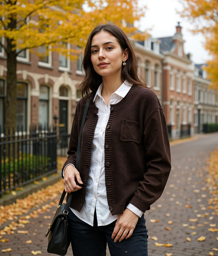 Carice | Comfortabele Oversized Gebreide Cardigan voor Dames met Borstzak