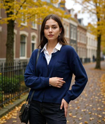 Carice | Comfortabele Oversized Gebreide Cardigan voor Dames met Borstzak