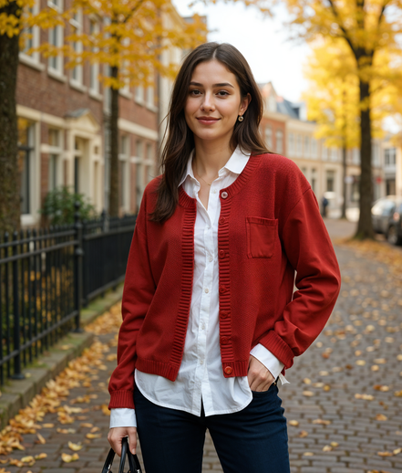 Carice | Comfortabele Oversized Gebreide Cardigan voor Dames met Borstzak