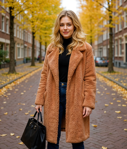 Clarine | Lange Dames Jas Winter met Oversized Fit en Reverskraag