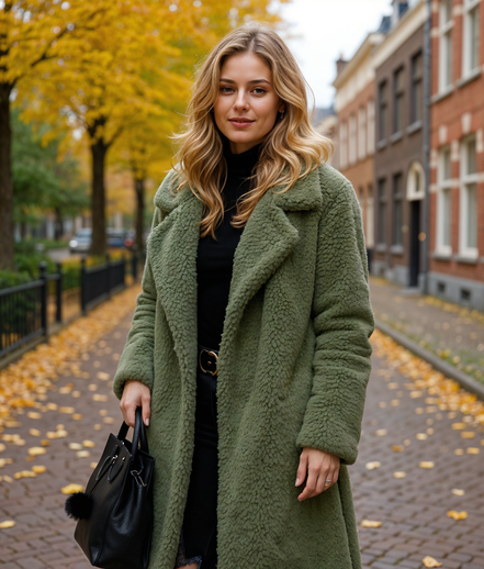 Clarine | Lange Dames Jas Winter met Oversized Fit en Reverskraag