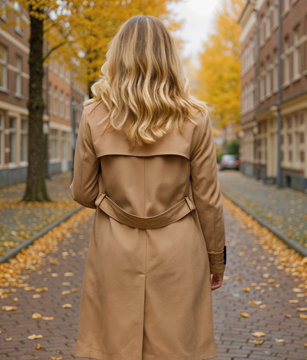Danique | Tijdloze Dames Trenchcoat met Dubbele Rij voor Elegante Stijl