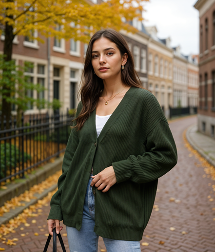 Dieke | Trendy Gestreepte Knoop Trui voor Dames met Relaxed Fit