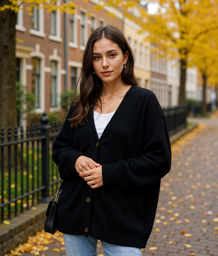 Dieke | Trendy Gestreepte Knoop Trui voor Dames met Relaxed Fit