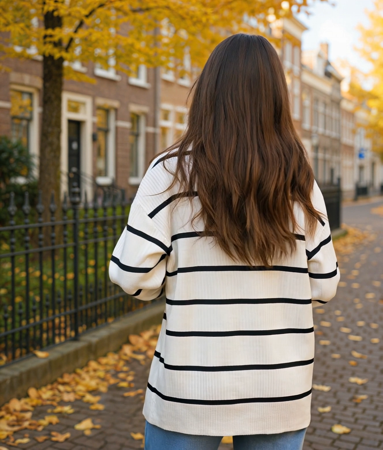 Dieke | Trendy Gestreepte Knoop Trui voor Dames met Relaxed Fit