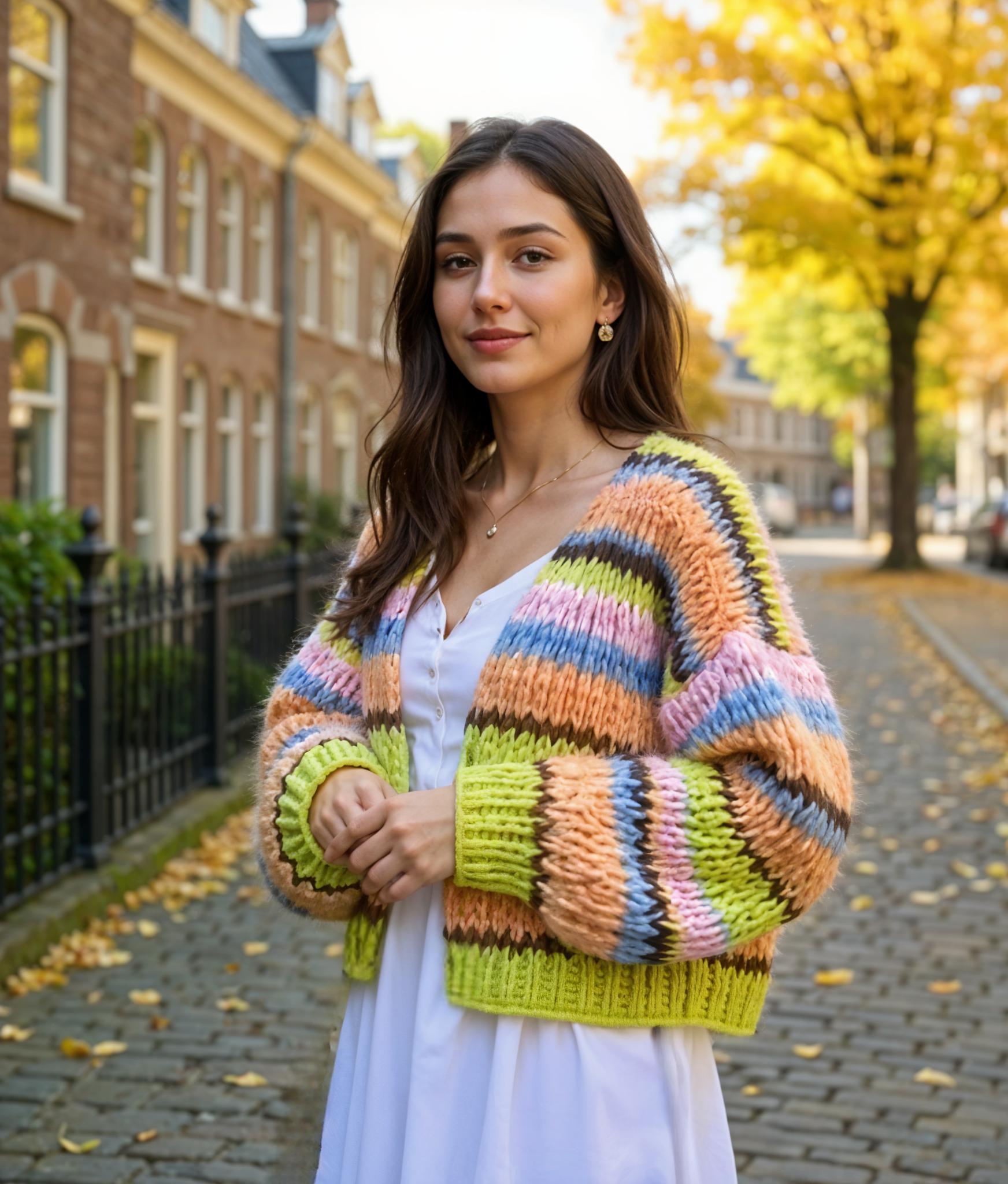 Dieuwke | Stijlvolle Chunky Gebreide Cardigan voor Dames met Open Voorkant