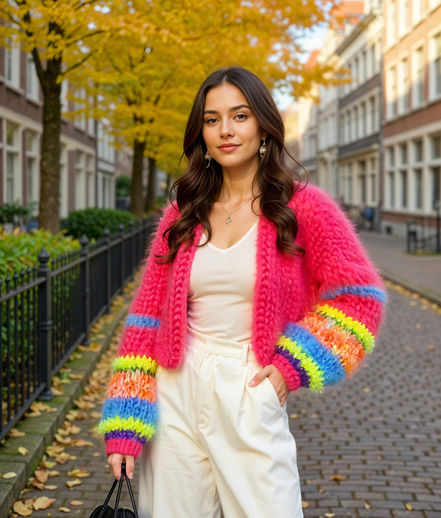 Dieuwke | Stijlvolle Chunky Gebreide Cardigan voor Dames met Open Voorkant