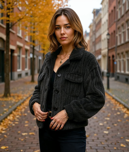 Eline l Ultrazacht Zomerjack voor Dames met Boxy Pasvorm en Vintage Parelknopen - Neutrale Kleur