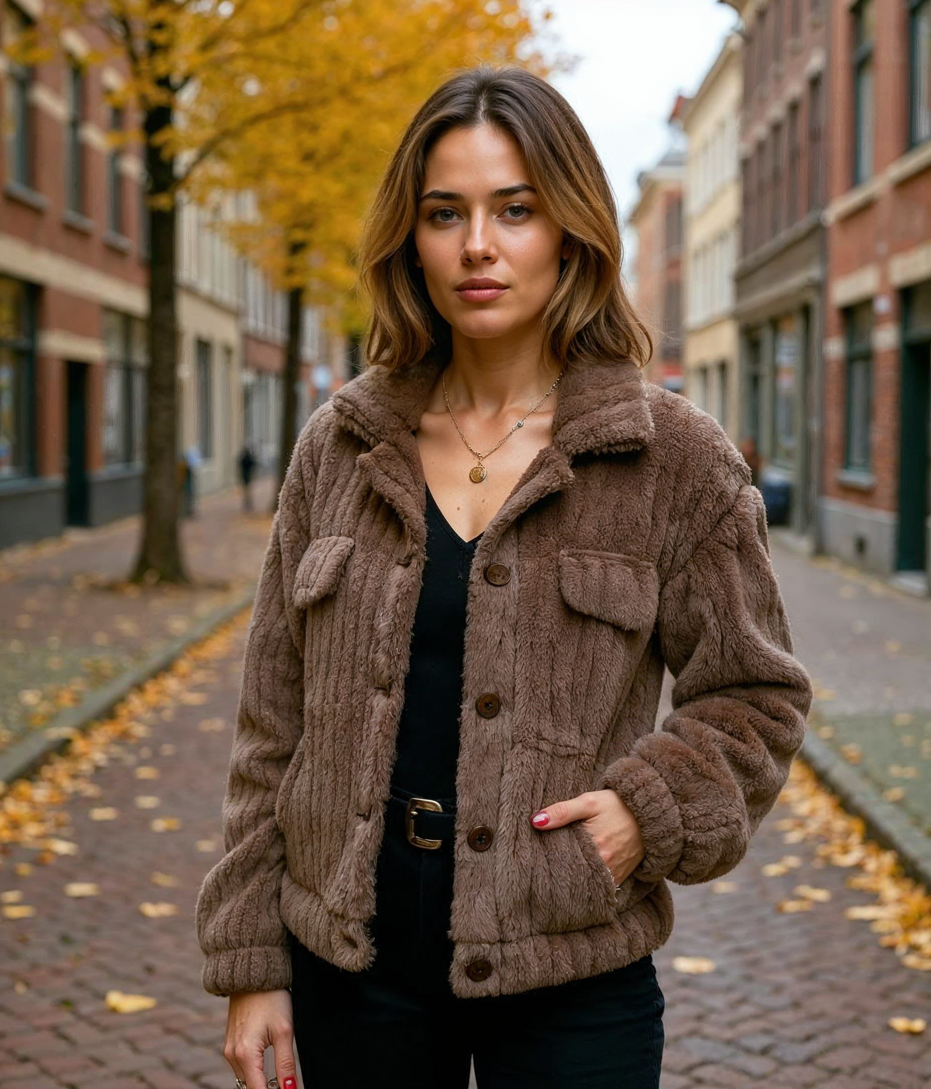 Eline l Ultrazacht Zomerjack voor Dames met Boxy Pasvorm en Vintage Parelknopen - Neutrale Kleur