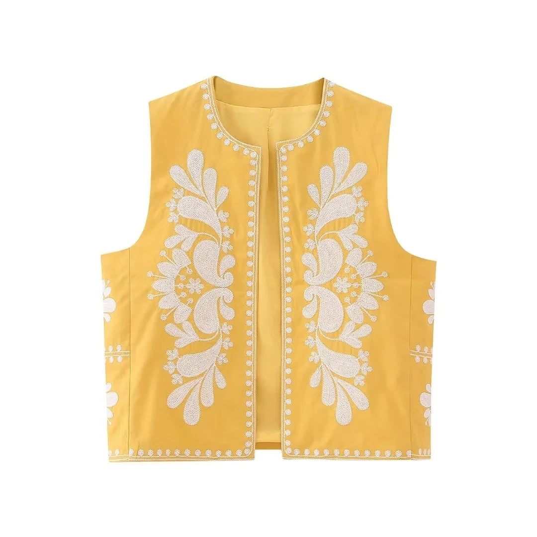 Emma | Stijlvol Mouwloos Vest Dames met Geborduurde Details 5