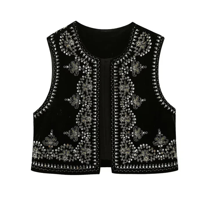 Emma | Vintage Geborduurd Dames Vest Met Tijdloze Charme 2