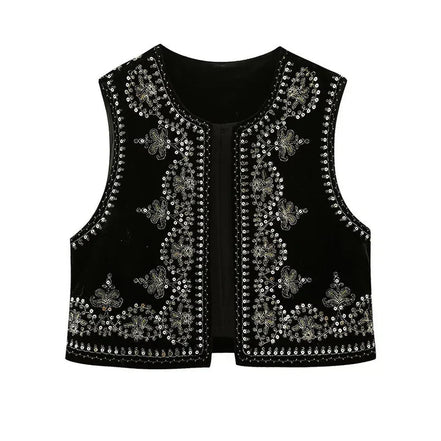 Emma | Vintage Geborduurd Dames Vest Met Tijdloze Charme 2