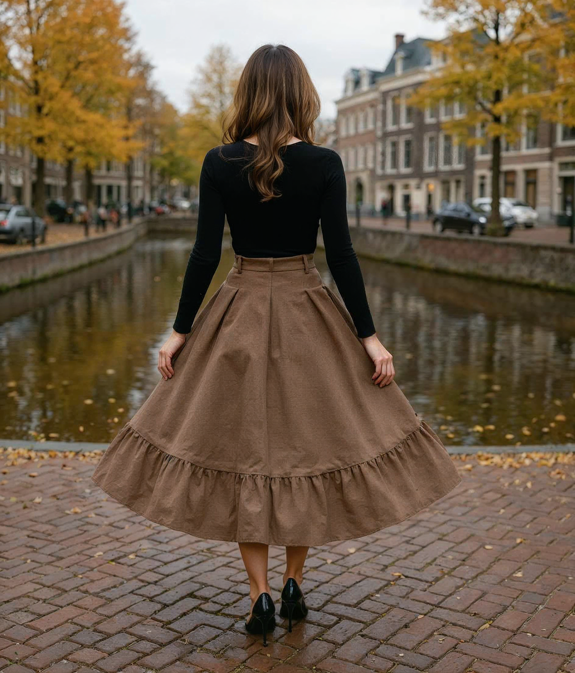 Fenna l Zwarte Dames Rok van Hoogwaardige Metaalzijde – Flatteuze Pasvorm voor Elke Gelegenheid