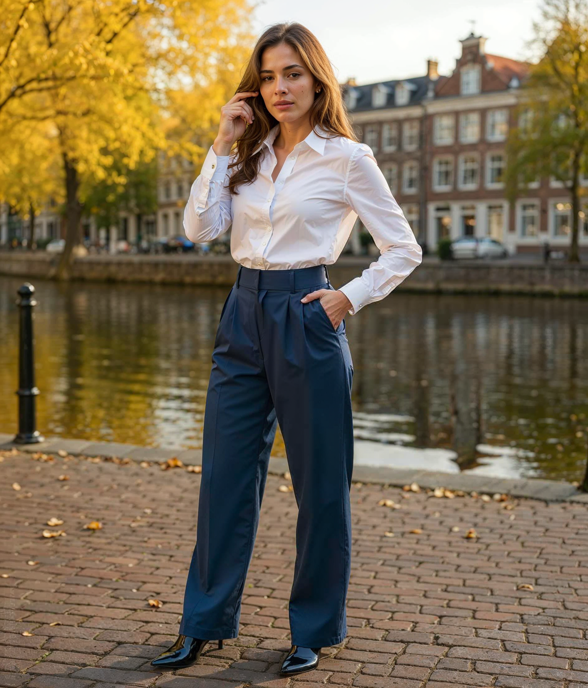 Frederika l Hoge Taille Palazzo Broek Dames - Comfortabele Wijde Pijpen Zomerbroek voor Casual en Formele Gelegenheden