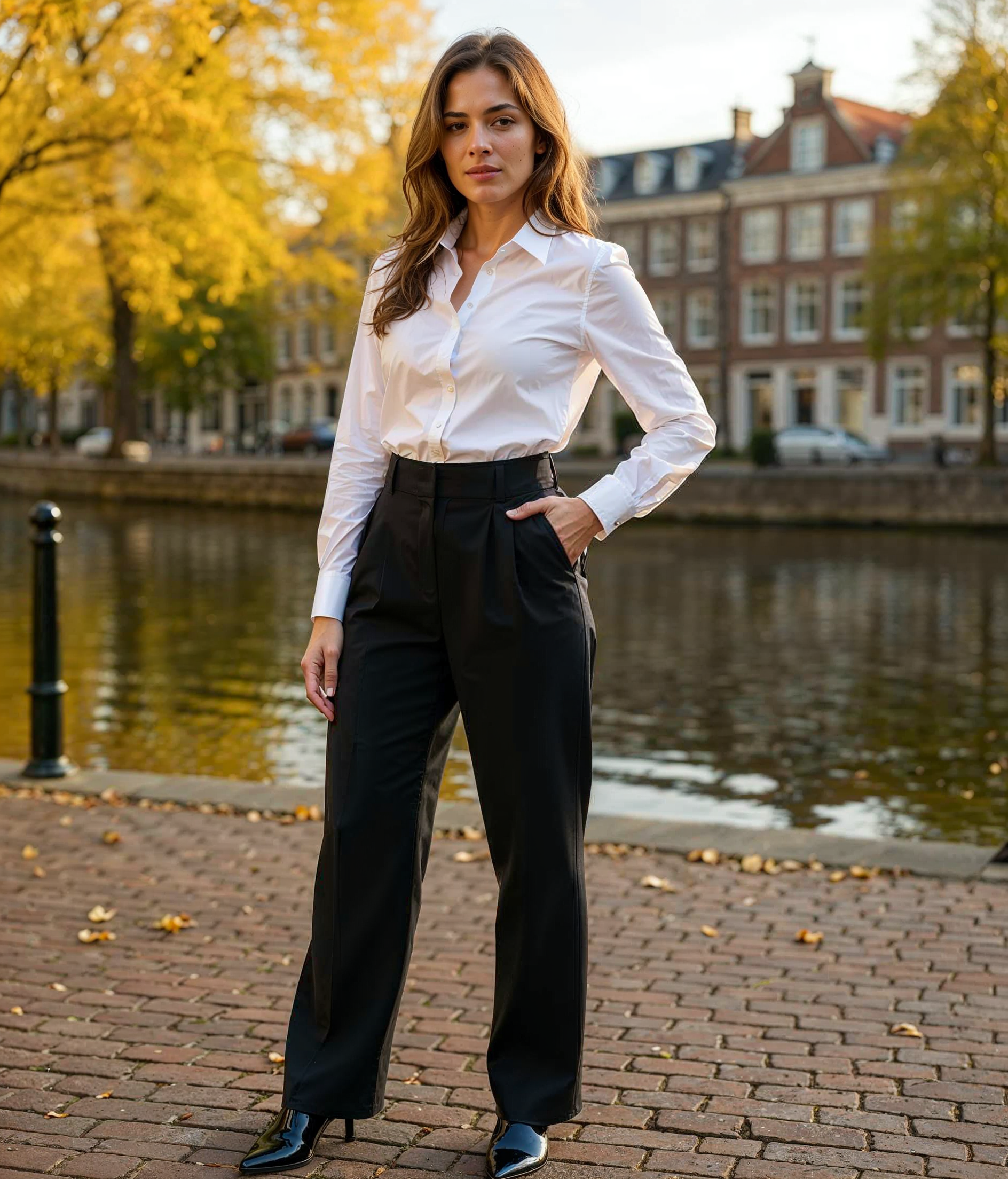 Frederika l Hoge Taille Palazzo Broek Dames - Comfortabele Wijde Pijpen Zomerbroek voor Casual en Formele Gelegenheden