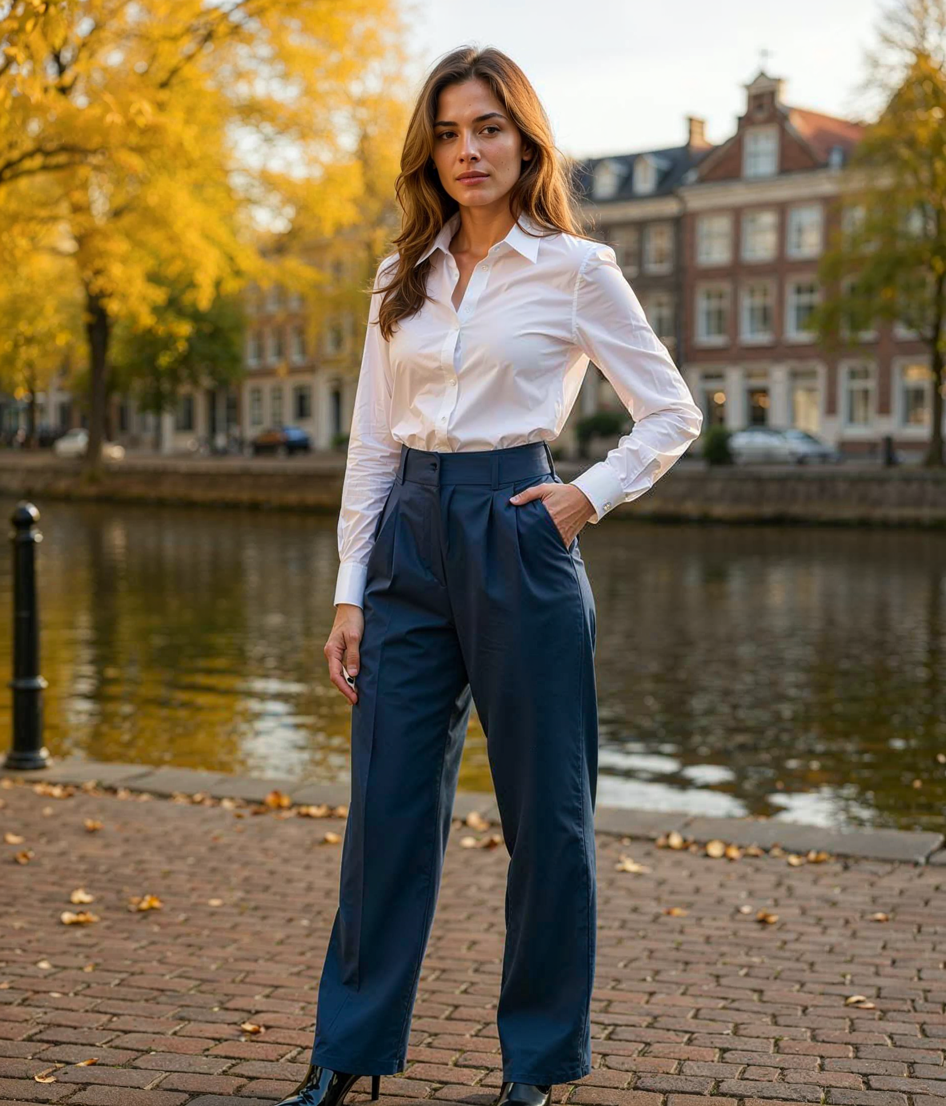 Frederika l Hoge Taille Palazzo Broek Dames - Comfortabele Wijde Pijpen Zomerbroek voor Casual en Formele Gelegenheden