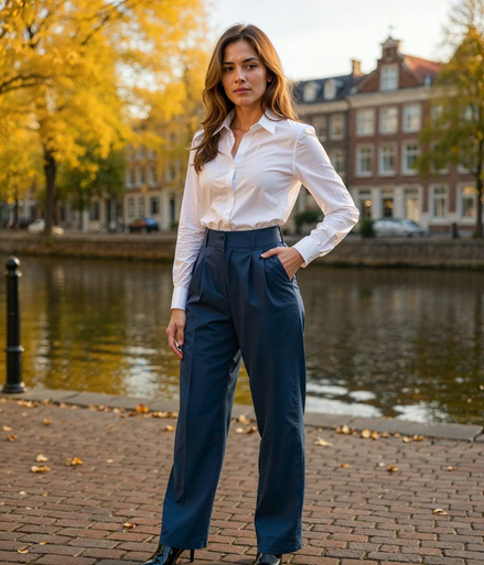 Frederika l Hoge Taille Palazzo Broek Dames - Comfortabele Wijde Pijpen Zomerbroek voor Casual en Formele Gelegenheden