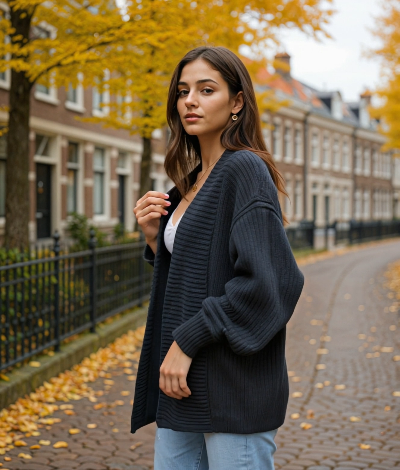 Froukje | Stijlvol Gebreid Vest Dames met Lange Mouwen voor Casual Looks