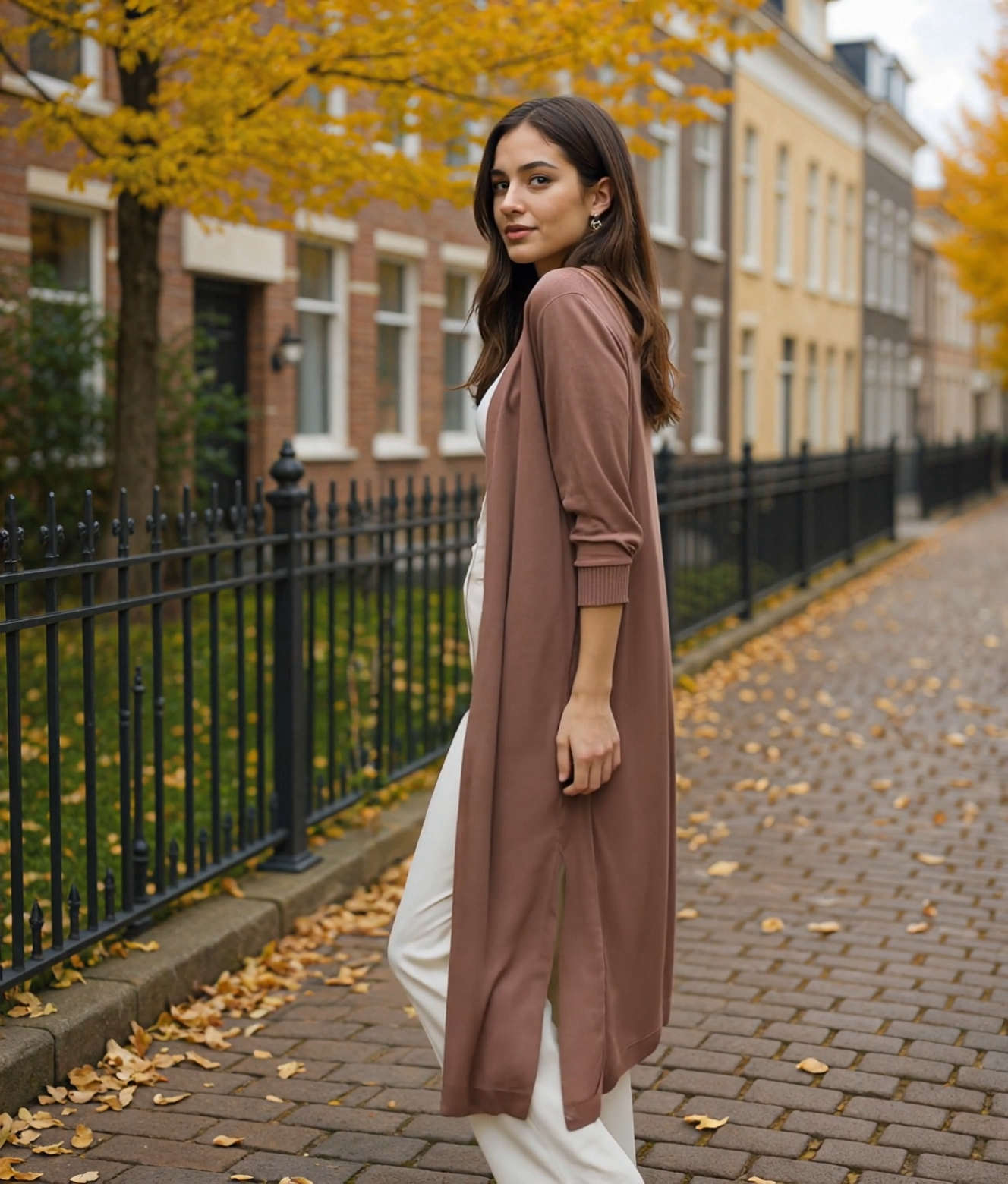 Guusje | Lange Cardigan voor Dames met Open Voorkant en Comfortabele Pasvorm