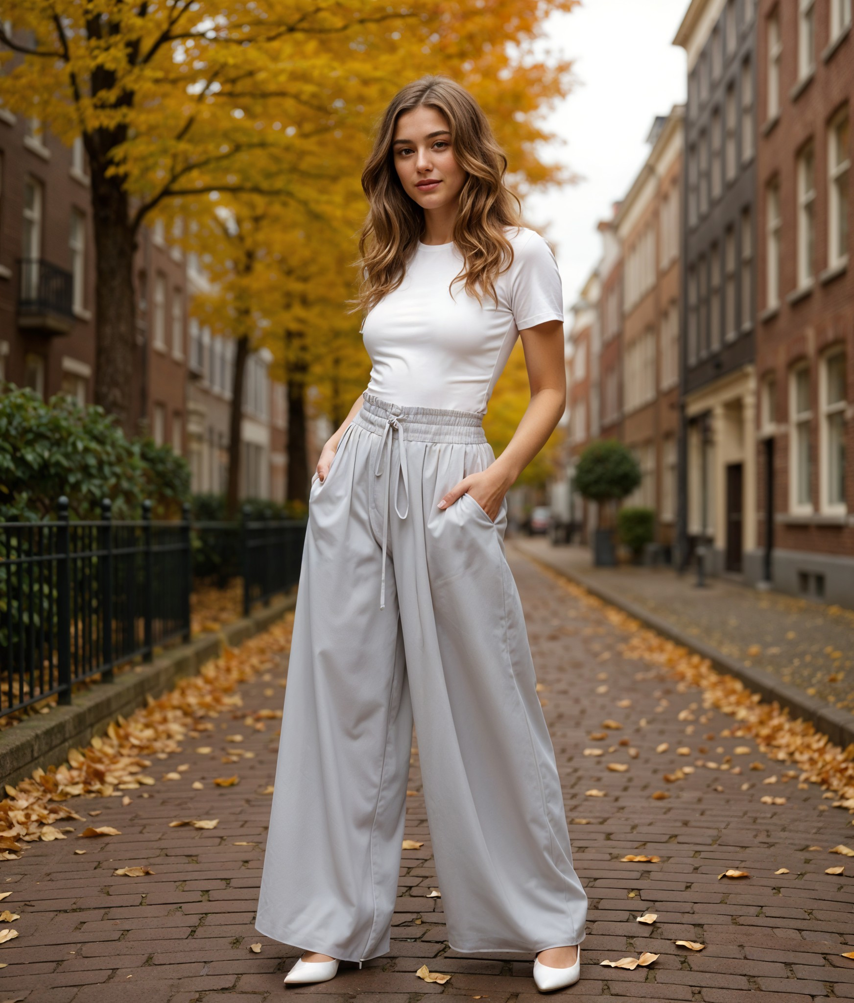 Hannelore | Elegante Wijde Broek Dames met Hoge Taille en Trekkoord