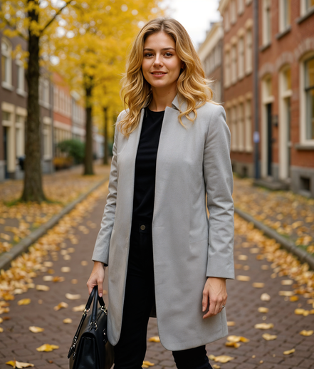 Heline | Stijlvolle Lange Dames Jas voor de Winter met Standkraag