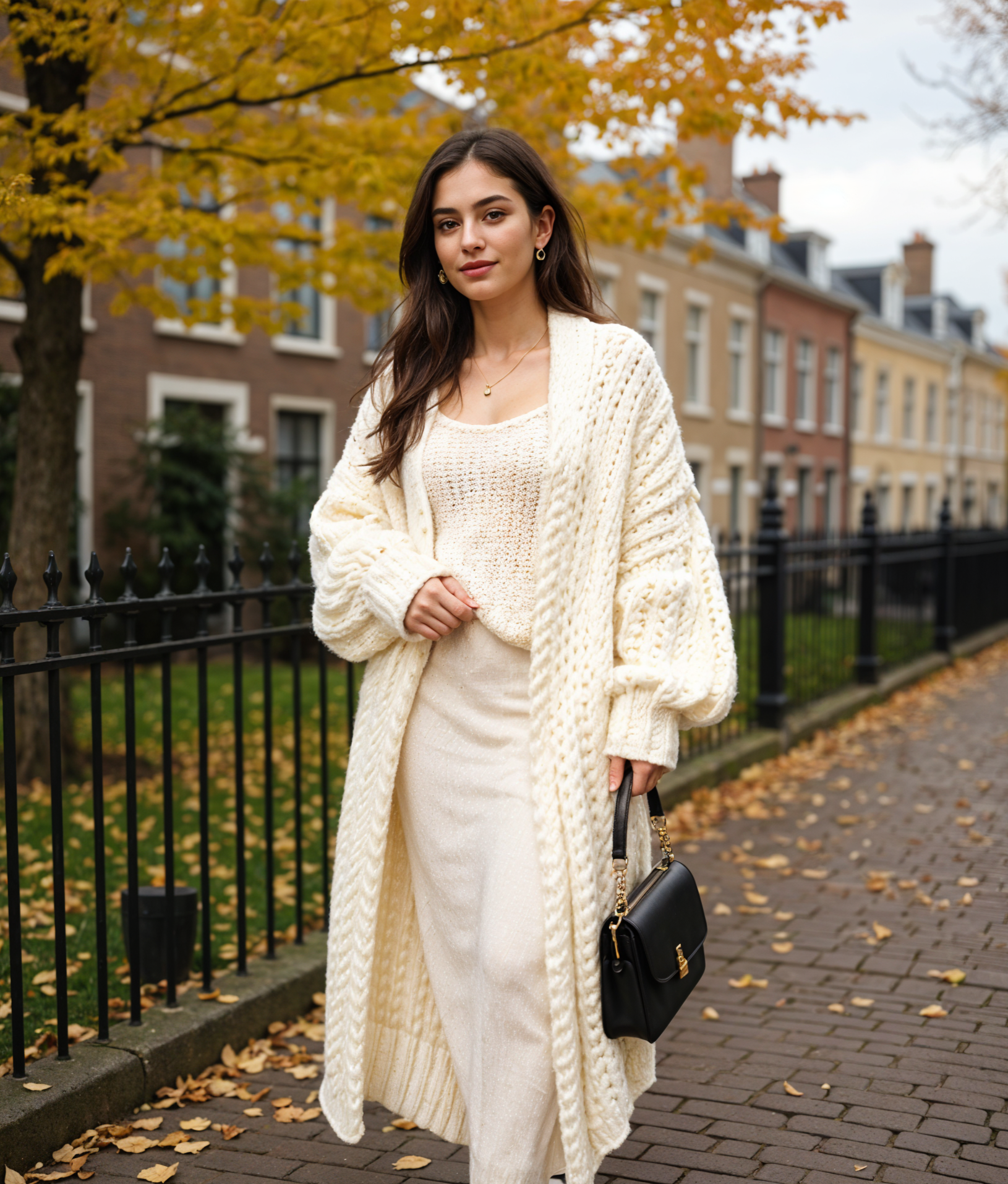 Hester | Lange Chunky Gebreide Cardigan Dames voor Cozy Winterstijl