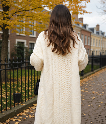 Hester | Lange Chunky Gebreide Cardigan Dames voor Cozy Winterstijl