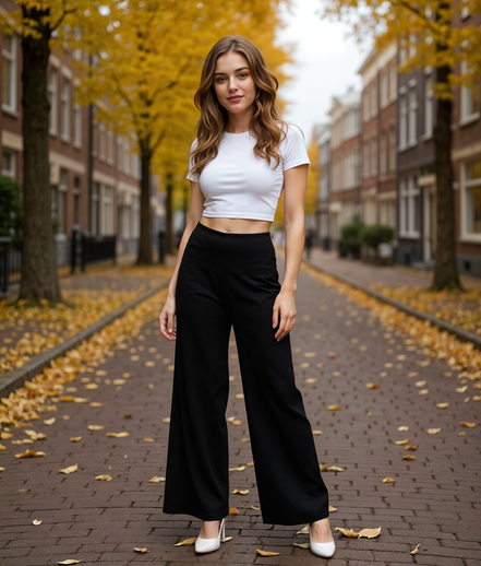 Isabeau | Comfortabele Zwarte Damesbroek met Skinny Fit en Elastische Band