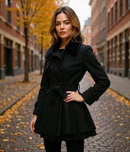 Jinte l Lange Gewatteerde Winterjas Dames met Bontkraag - Stijlvolle en Comfortabele Dames Winterjas