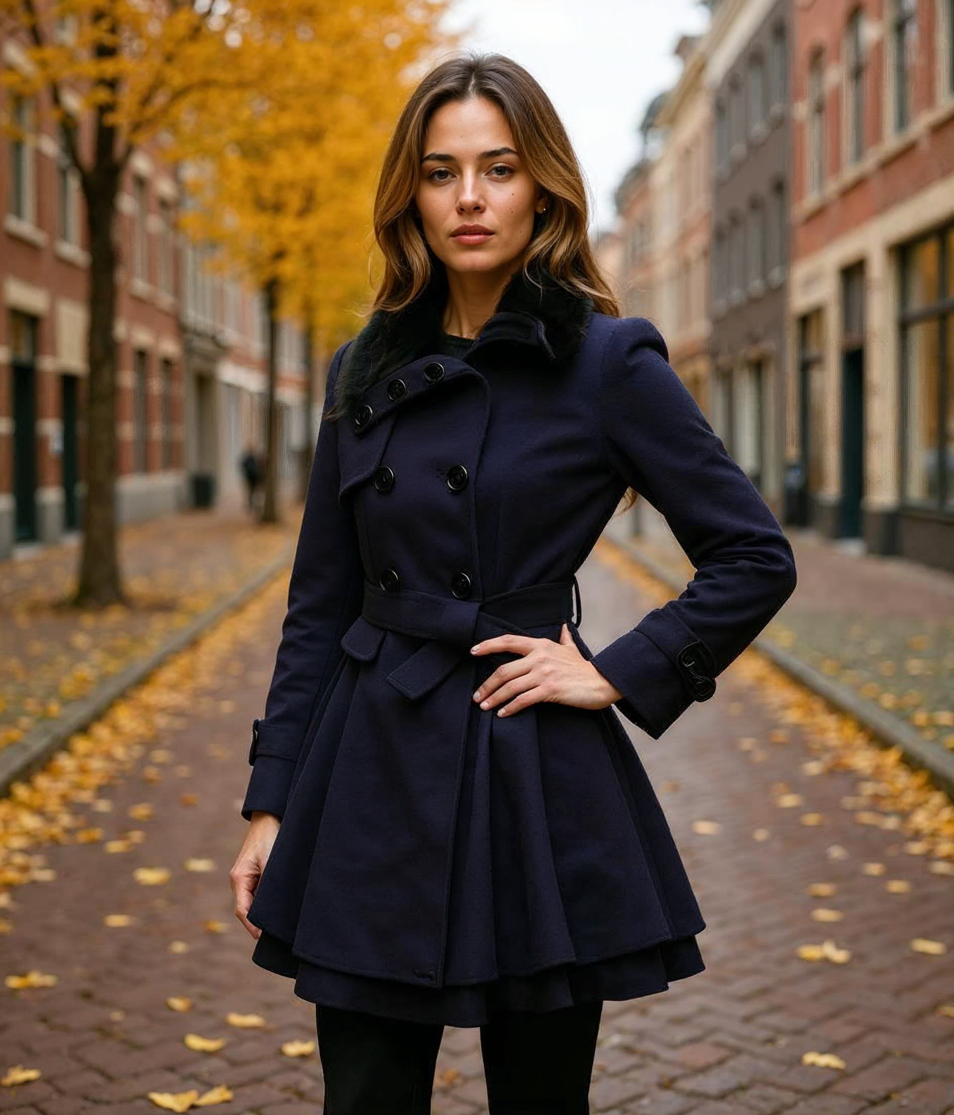 Jinte l Lange Gewatteerde Winterjas Dames met Bontkraag - Stijlvolle en Comfortabele Dames Winterjas