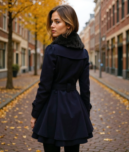 Jinte l Lange Gewatteerde Winterjas Dames met Bontkraag - Stijlvolle en Comfortabele Dames Winterjas