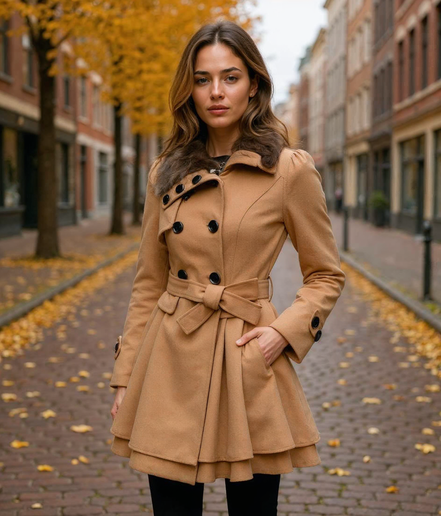 Jinte l Lange Gewatteerde Winterjas Dames met Bontkraag - Stijlvolle en Comfortabele Dames Winterjas