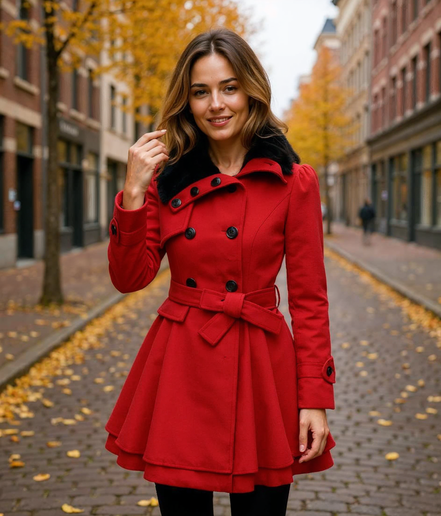 Jinte l Lange Gewatteerde Winterjas Dames met Bontkraag - Stijlvolle en Comfortabele Dames Winterjas