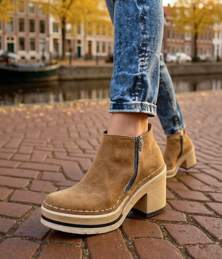 Jorien l Zwarte Enkellaarsjes Dames met Ritssluiting – Comfortabele en Elegante Lage Enkellaarzen voor Lente en Zomer