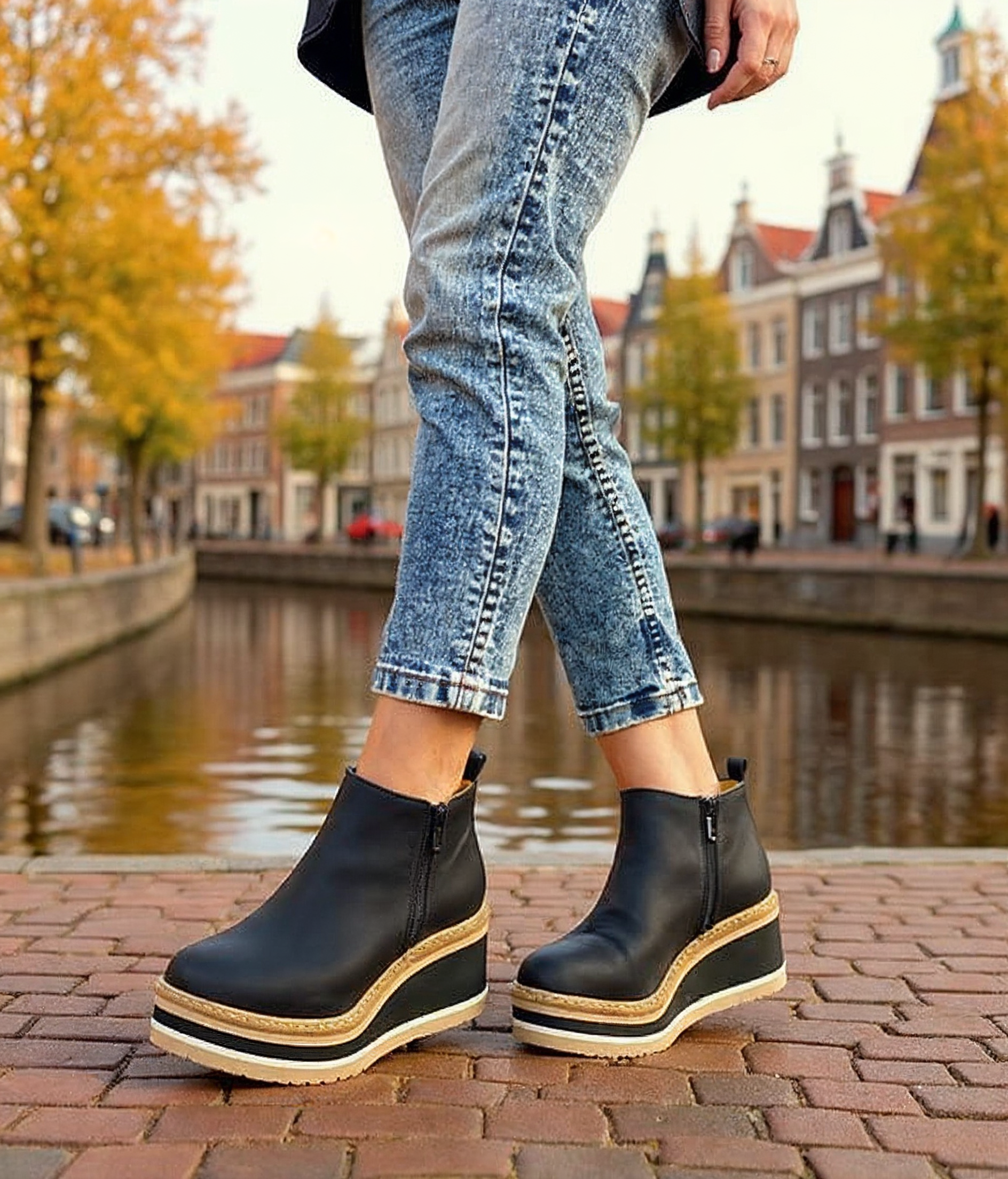 Jorien l Zwarte Enkellaarsjes Dames met Ritssluiting – Comfortabele en Elegante Lage Enkellaarzen voor Lente en Zomer